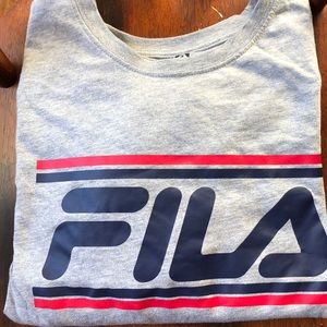 Grey FILA t-shirt,name brand